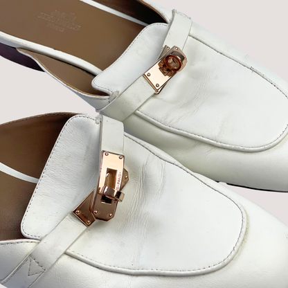 Hermes Kelly OZ lock Mules