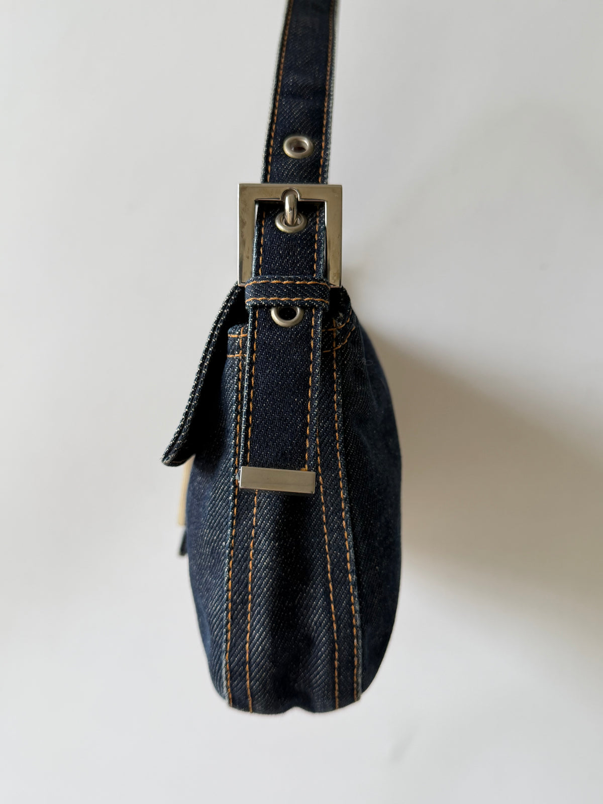 Fendi Dark Blue Denim Baguette