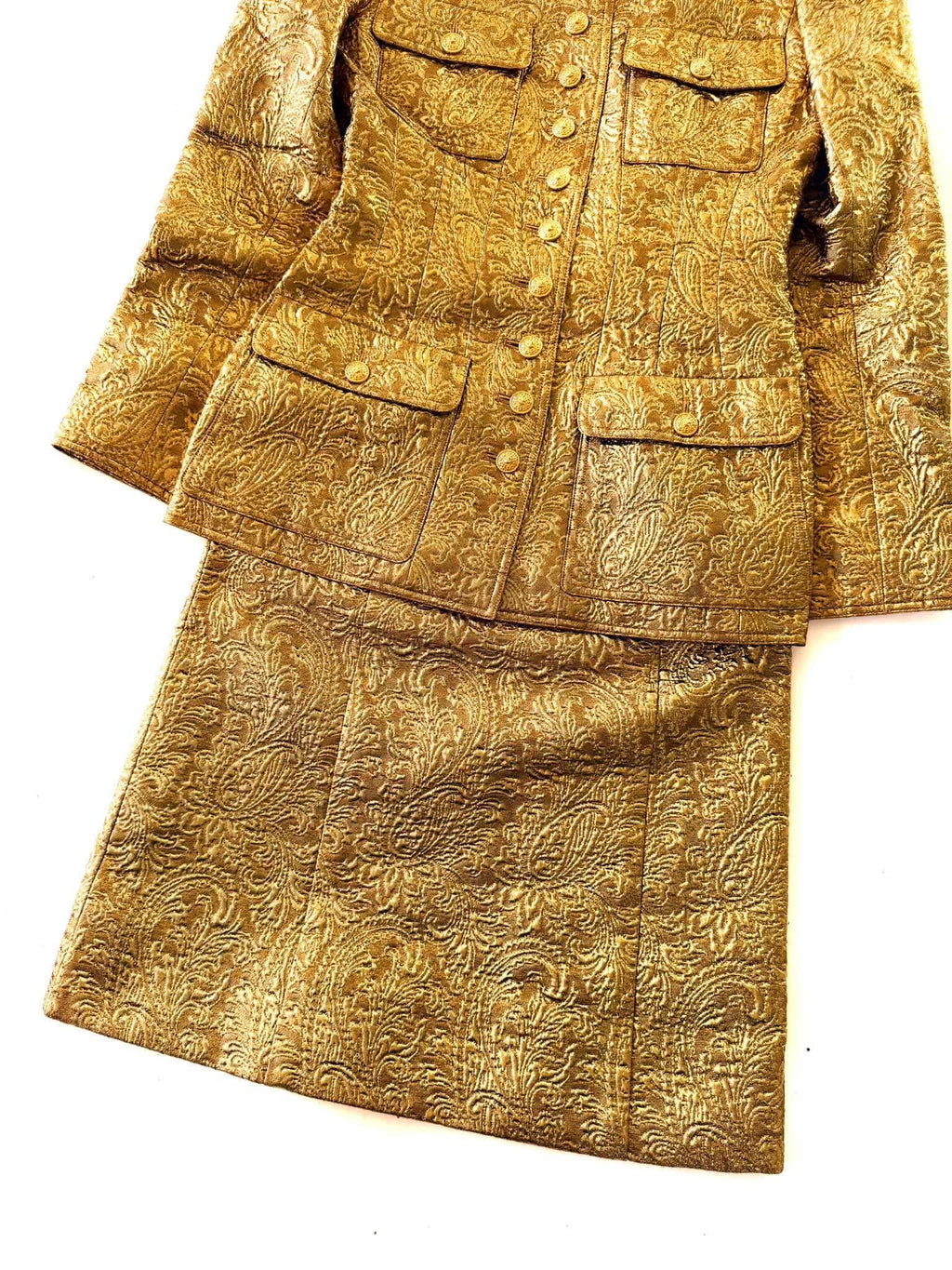 Chanel Boutique F/W1996 Gold Brocade "Mughal" Set