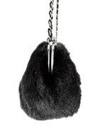 Chanel by Karl Lagerfeld Black Fur Frame Chain Bag