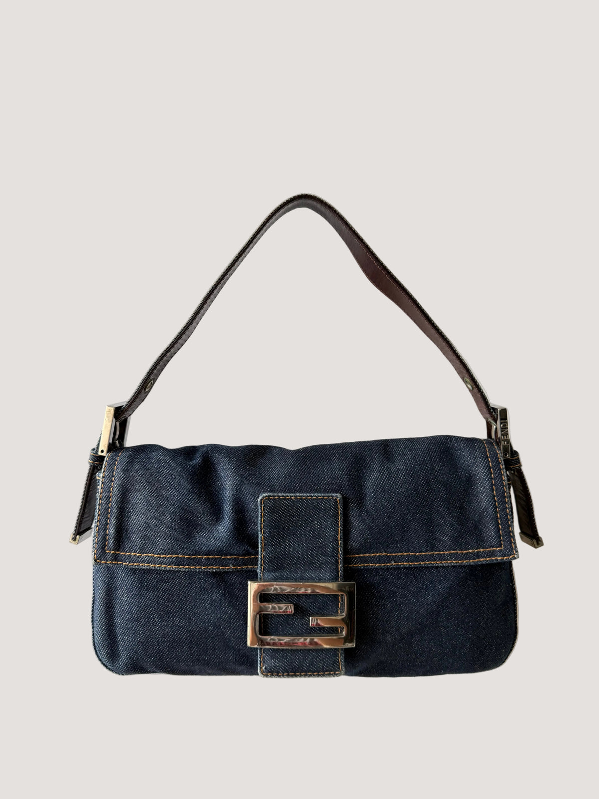 Fendi Dark Blue Denim Baguette