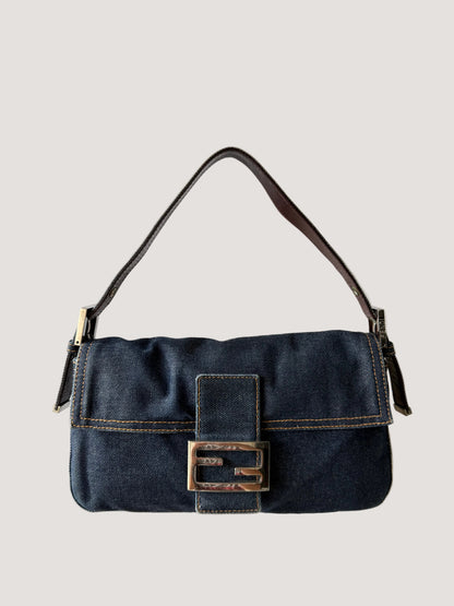 Fendi Dark Blue Denim Baguette