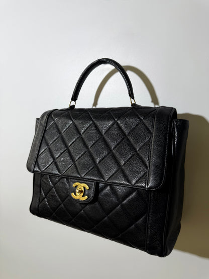 1995 Chanel Jumbo Flap Caviar Kelly Top Handbag