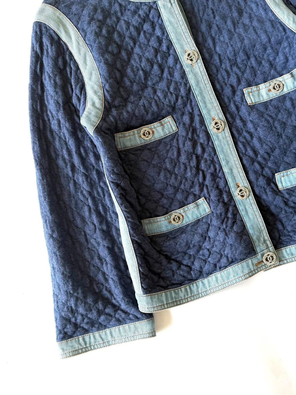 Chanel 20P Double Face Quilted Denim Jacket