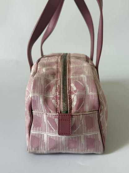 Chanel New Travel Line Pink Nylon Bowler Bag
