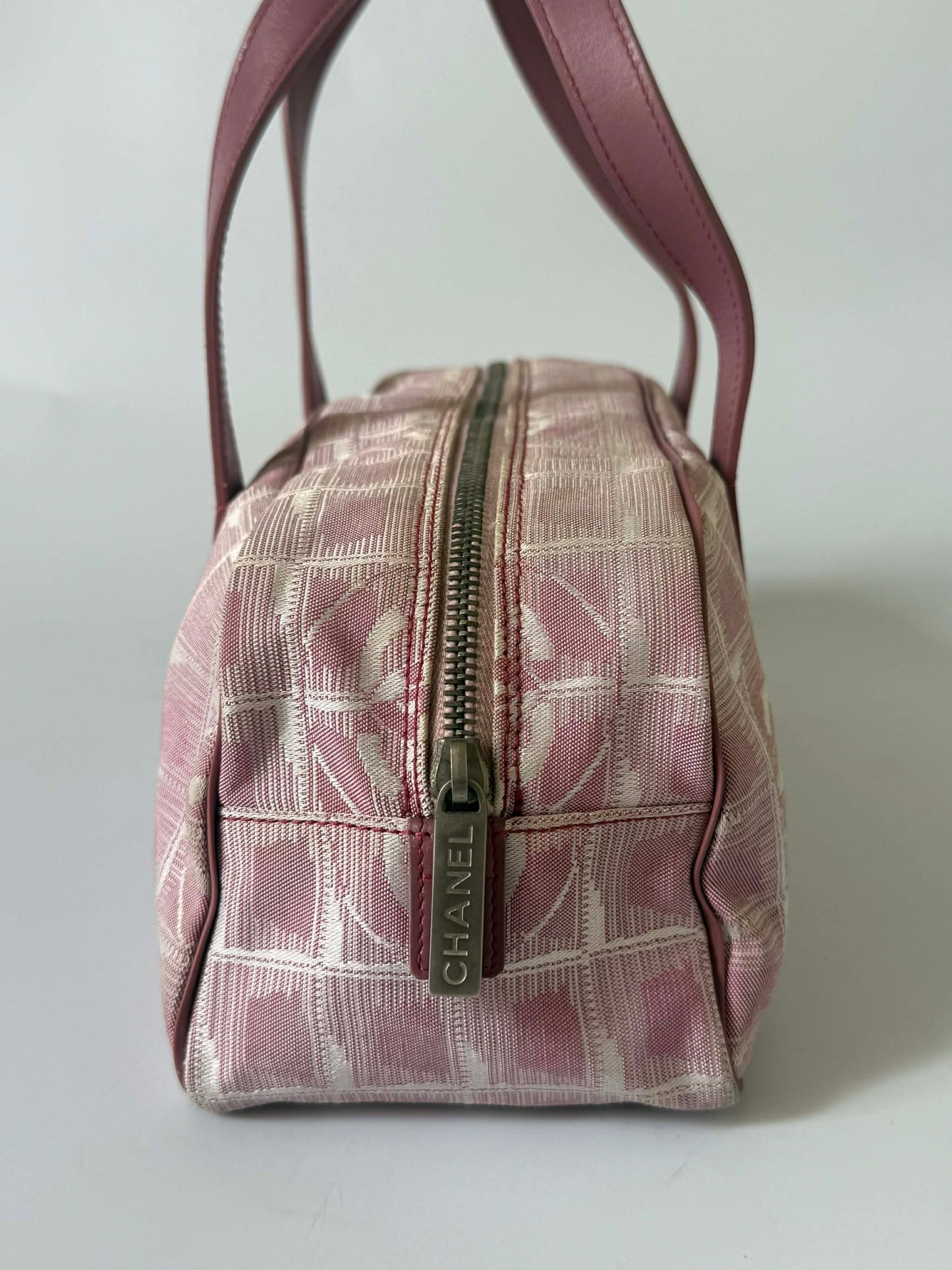 Chanel New Travel Line Pink Nylon Bowler Bag