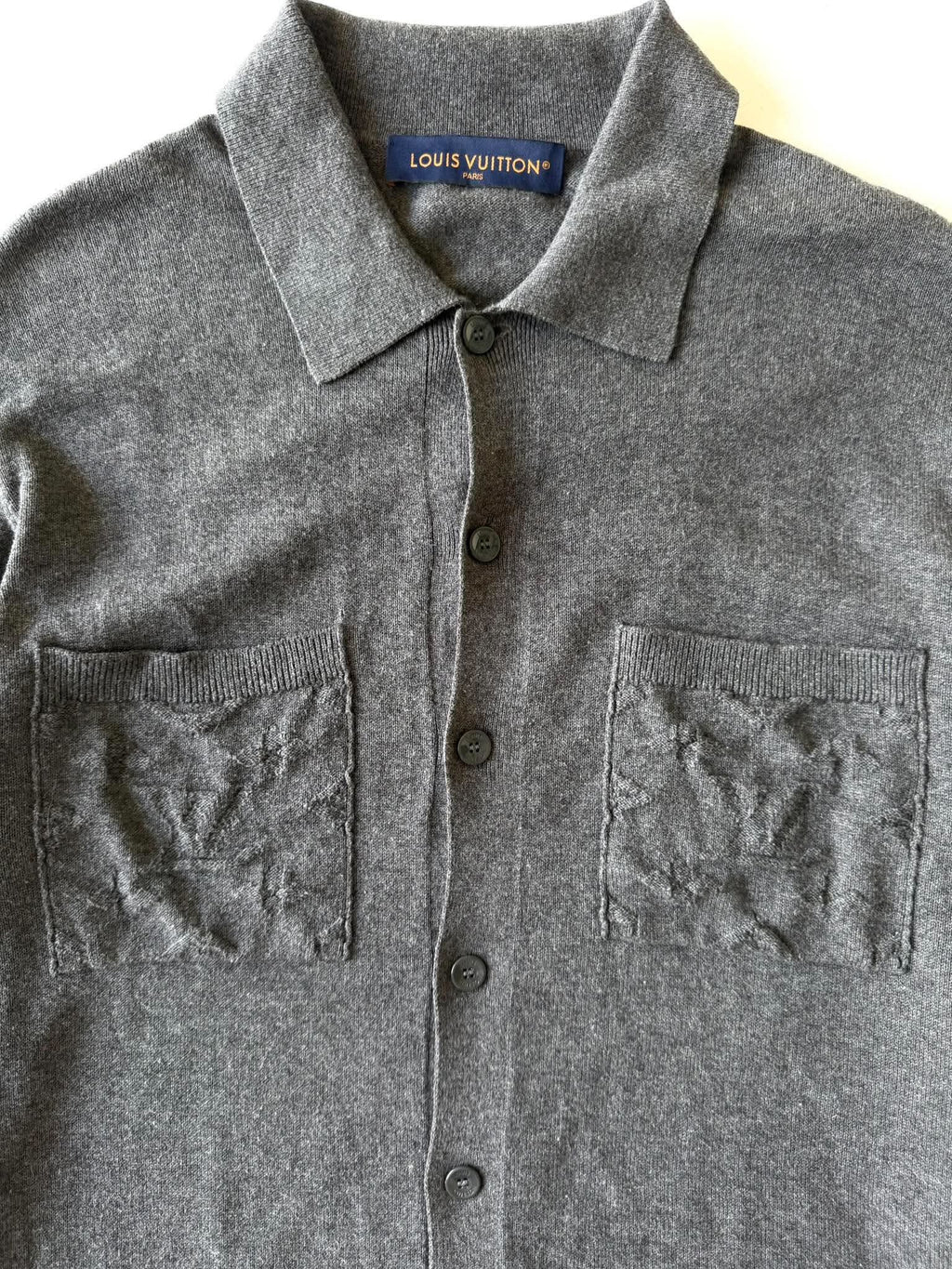 Louis Vuitton Gray Oversized Cotton Knit Shirt
