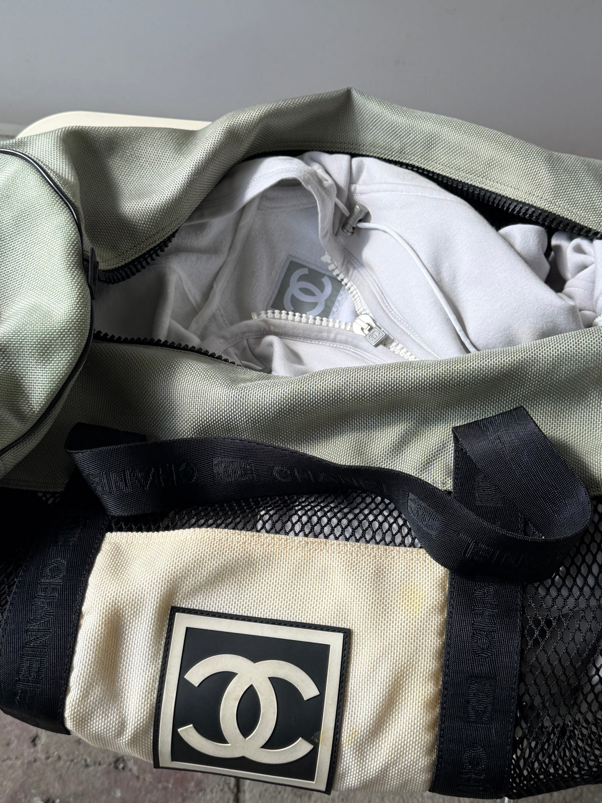 Vintage Chanel Sport Line Mesh Duffle Bag