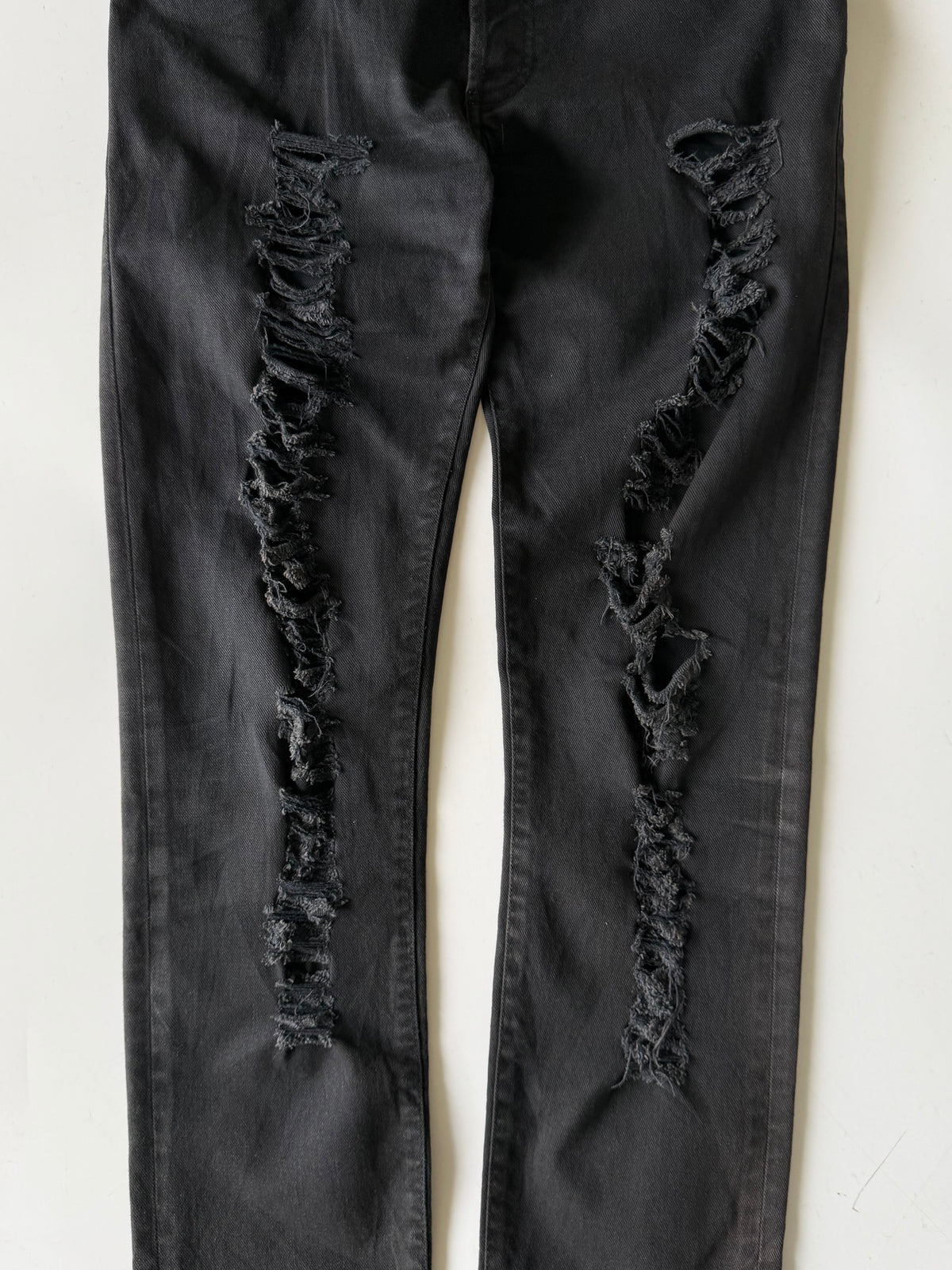 Dior Homme Autumn 2014 Crash Distressed Black Denim