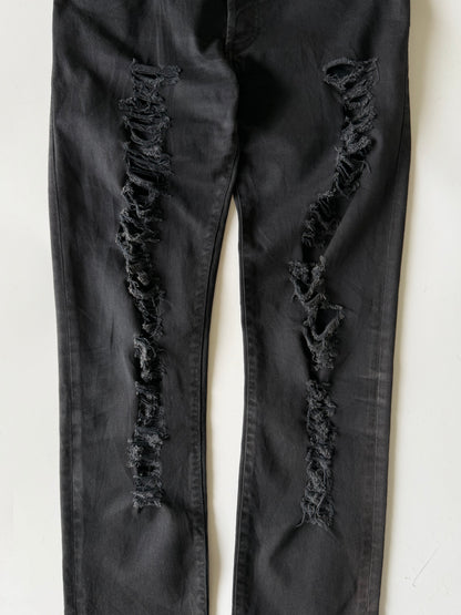 Dior Homme Autumn 2014 Crash Distressed Black Denim