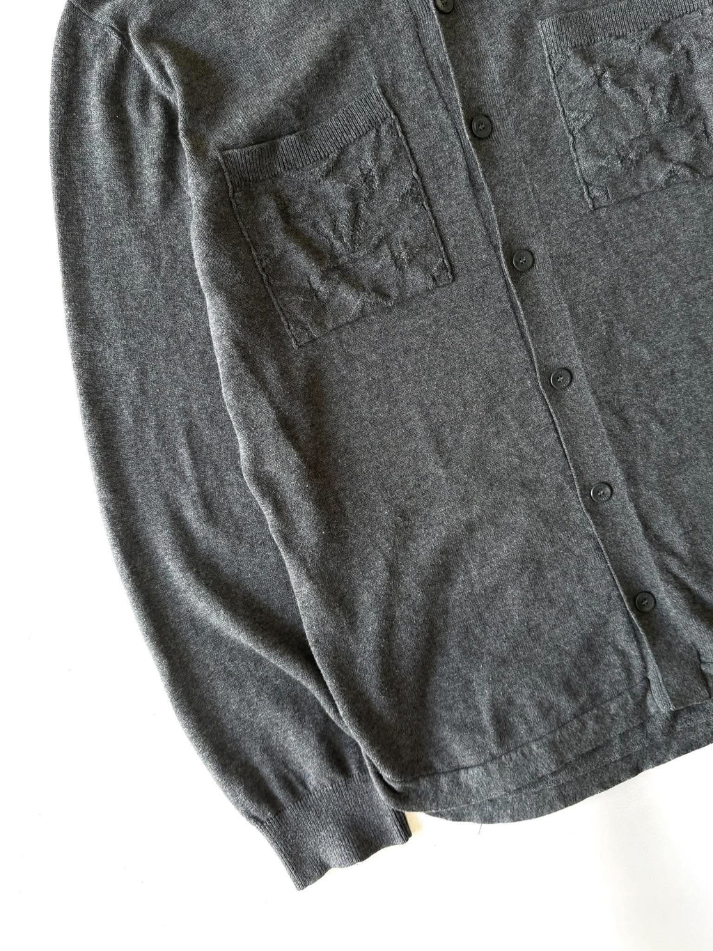 Louis Vuitton Gray Oversized Cotton Knit Shirt