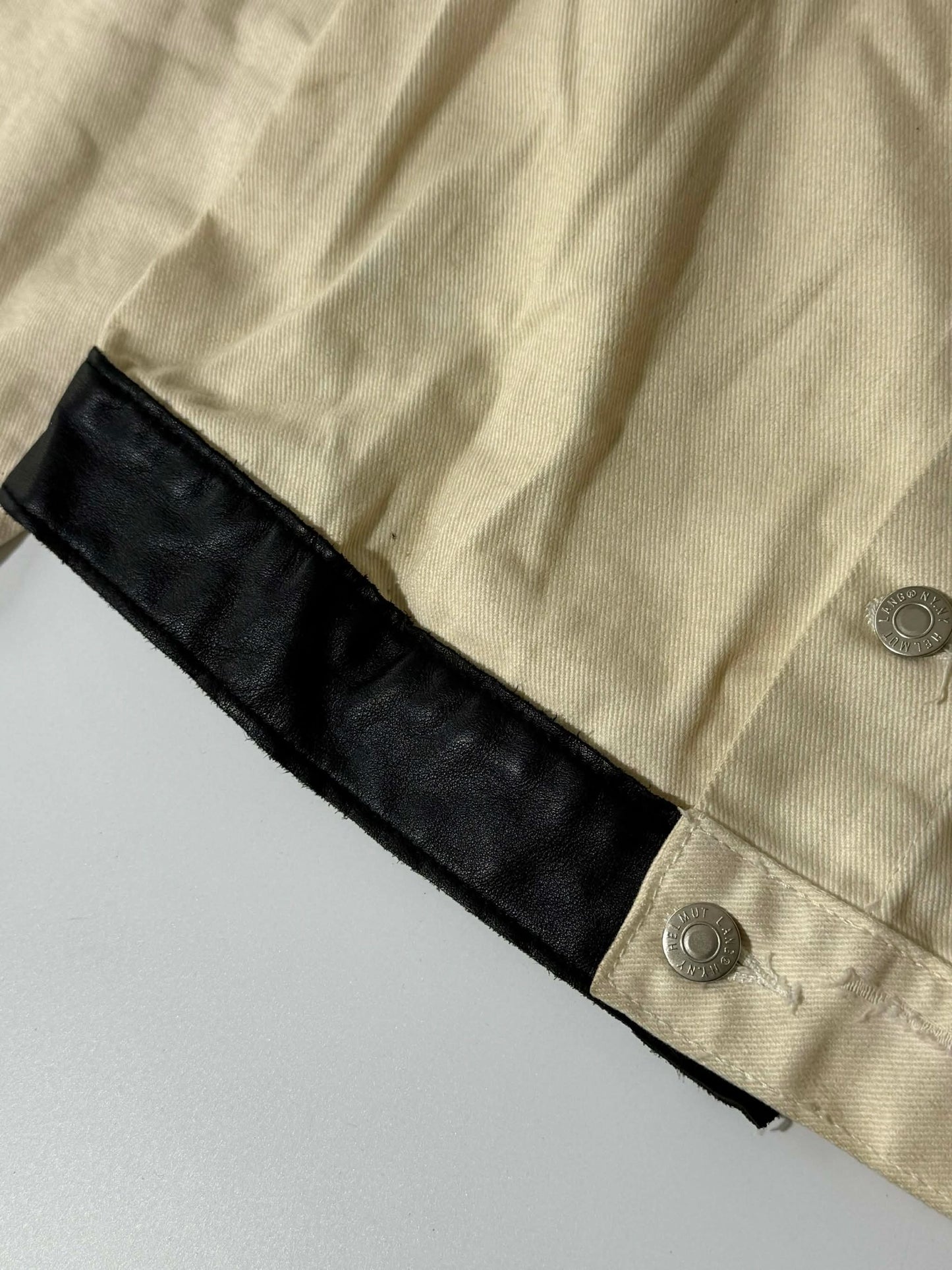 Helmut Lang 2003SS Leather Sleeve Denim Jacket
