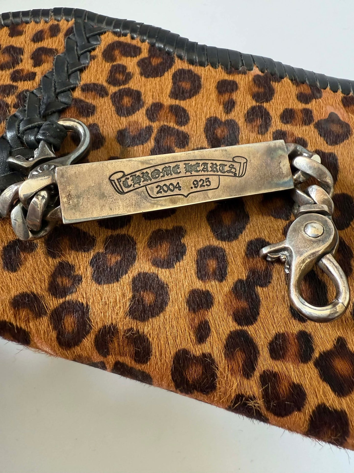 RARE Chrome Hearts Leopard Pony Hair “Fuck you” Clutch Bag
