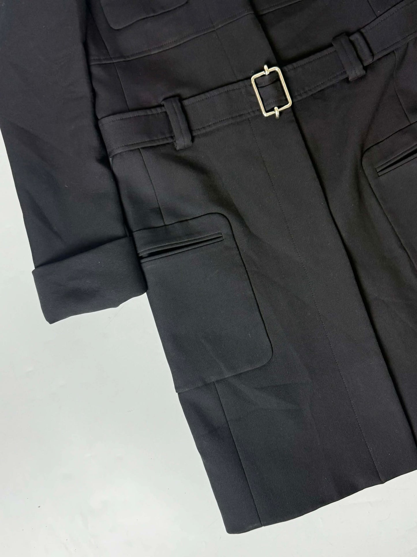 AW2005 Balenciaga Long Premium Wool Black Trench Coat