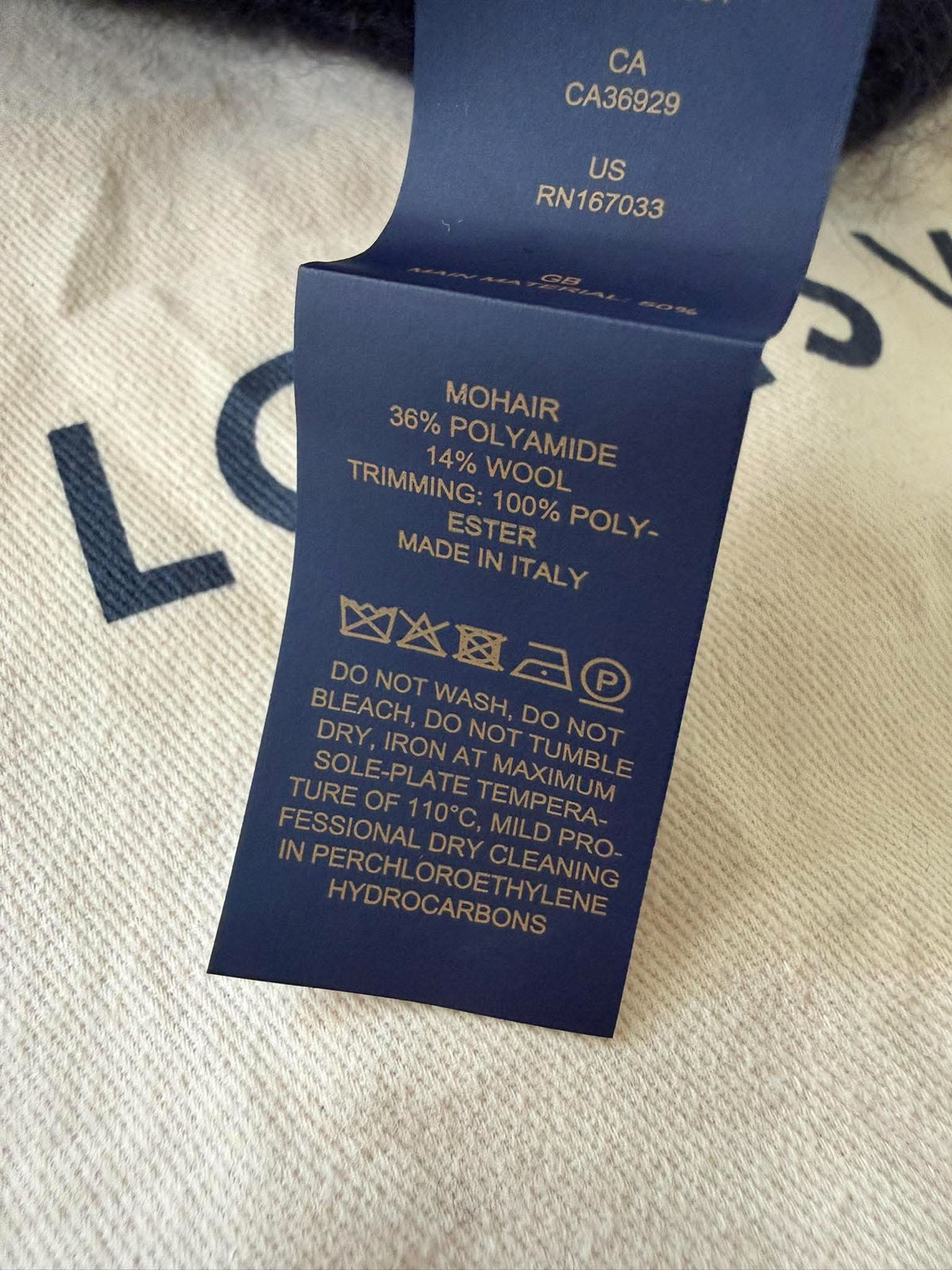 Louis Vuitton Black Script Mohair Bennie