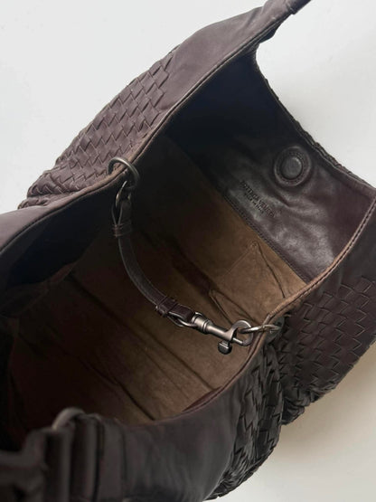 Bottega Veneta Ebano Woven Leather Campana Bag