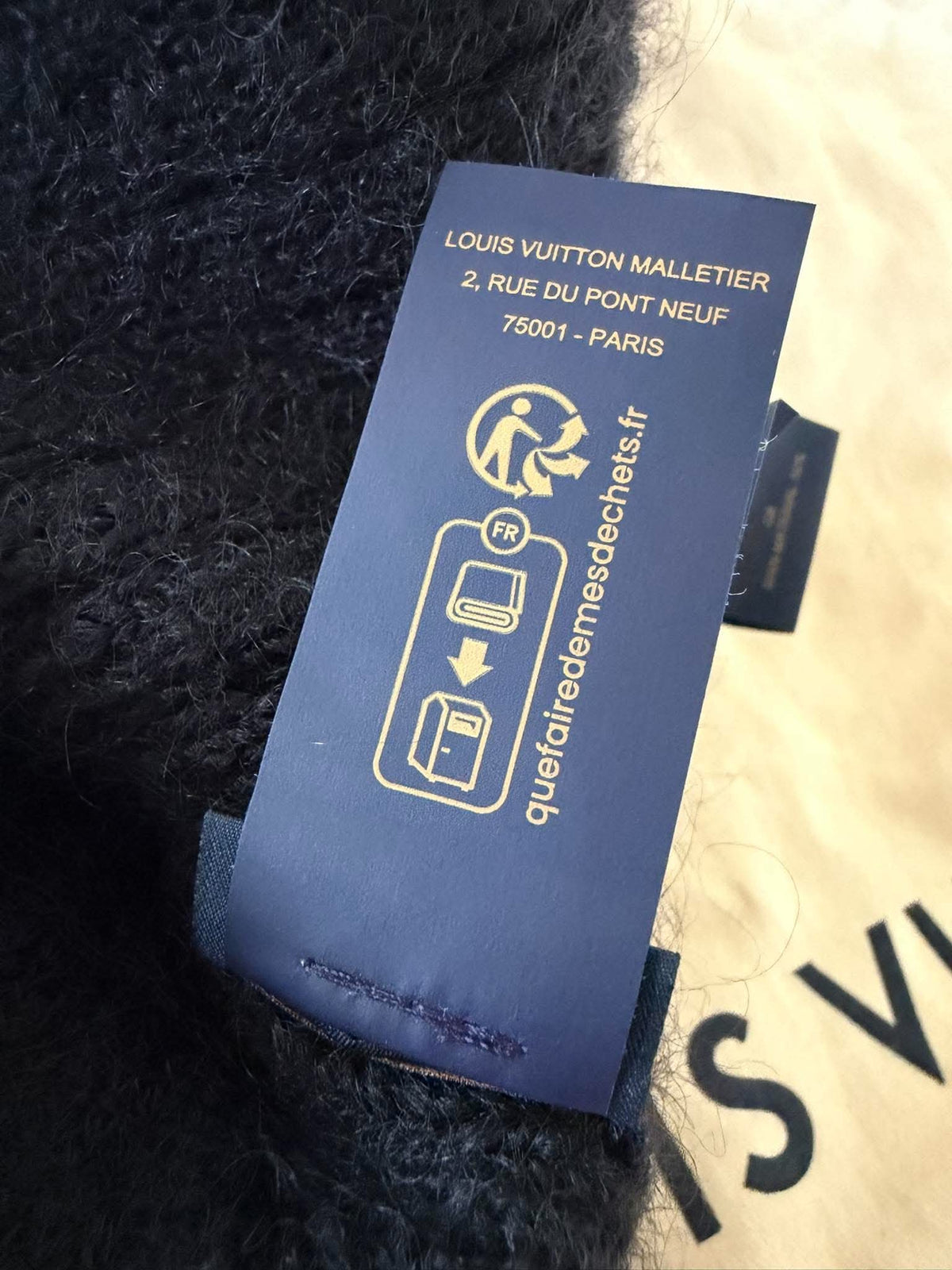 Louis Vuitton Black Script Mohair Bennie