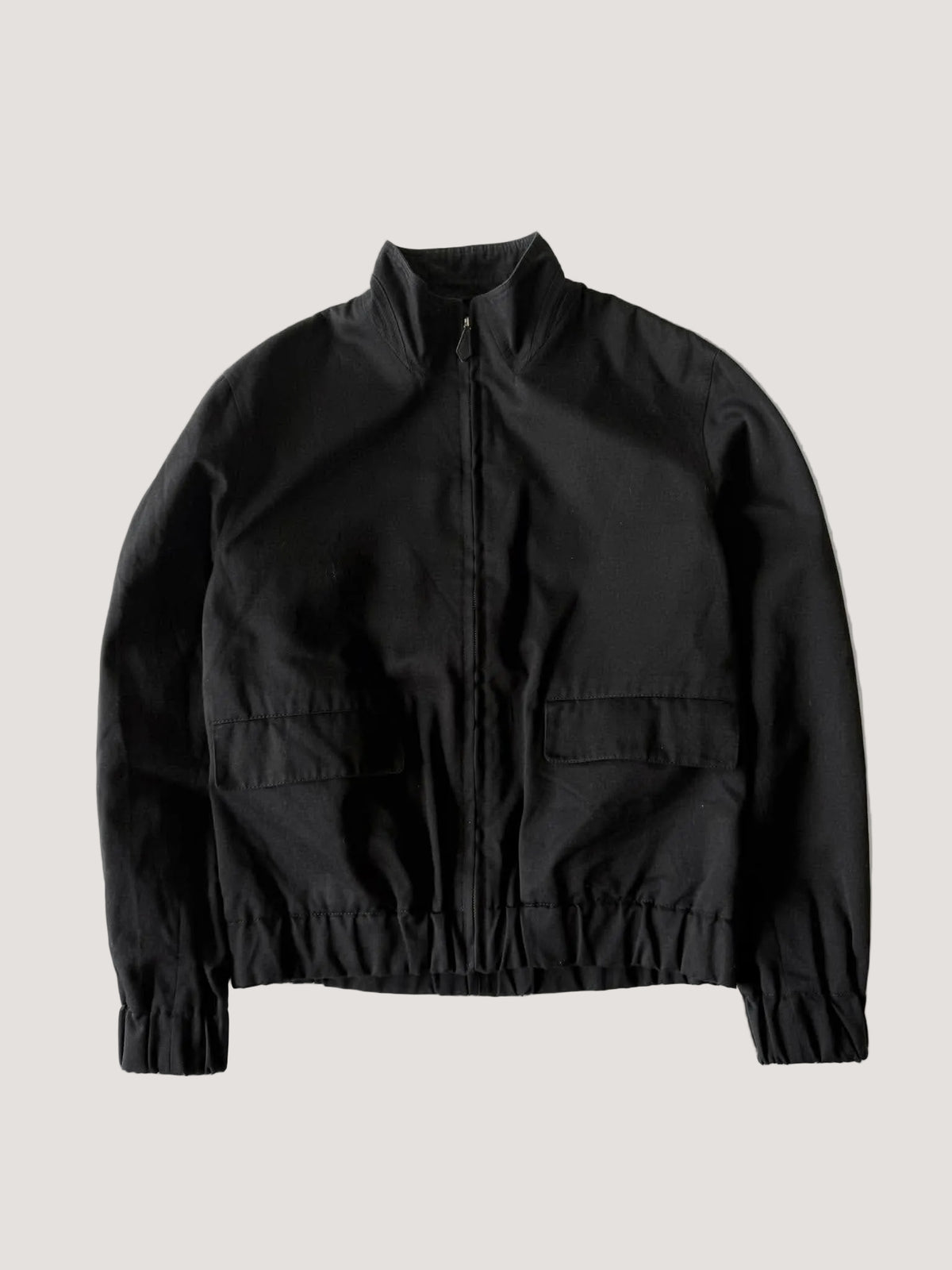 Vintage Hermes Black Zip Bomber Jacket