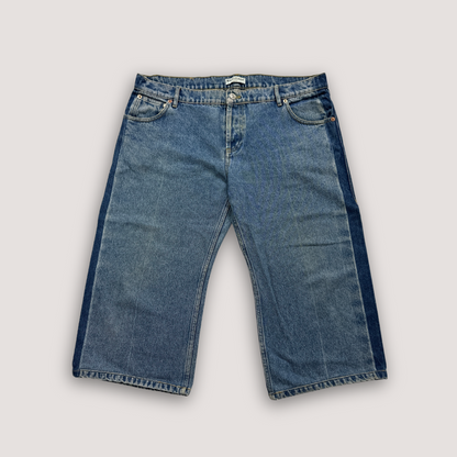 Balenciaga Jorts Two Tone Side Stripe Jeans Blue