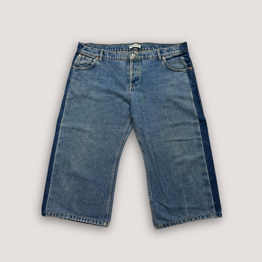Balenciaga Jorts Two Tone Side Stripe Jeans Blue