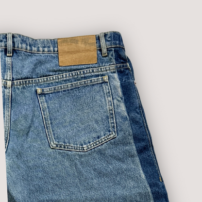 Balenciaga Jorts Two Tone Side Stripe Jeans Blue