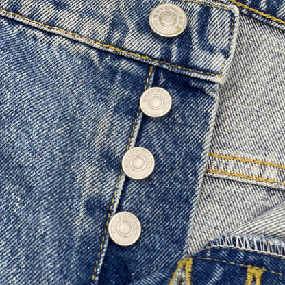 Balenciaga Jorts Two Tone Side Stripe Jeans Blue