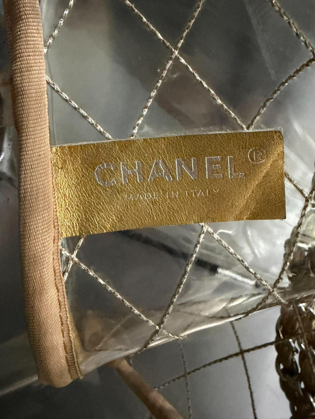 Chanel 1991 VIntage Timeless Naked Clear Transparent Tote