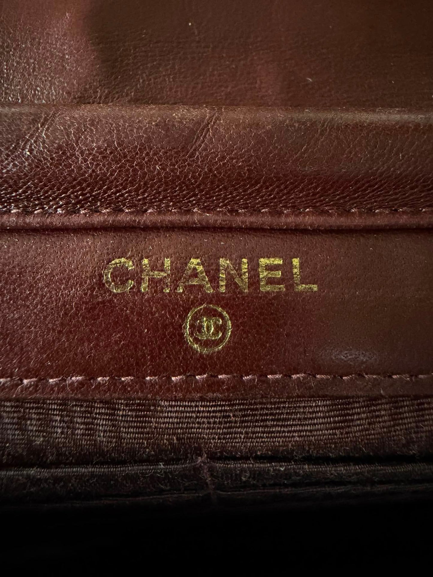 Vintage Chanel Burgundy Caviar Timeless CC Wallet on Chain
