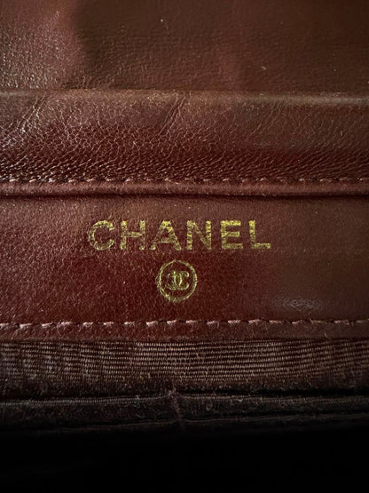 Vintage Chanel Burgundy Caviar Timeless CC Wallet on Chain