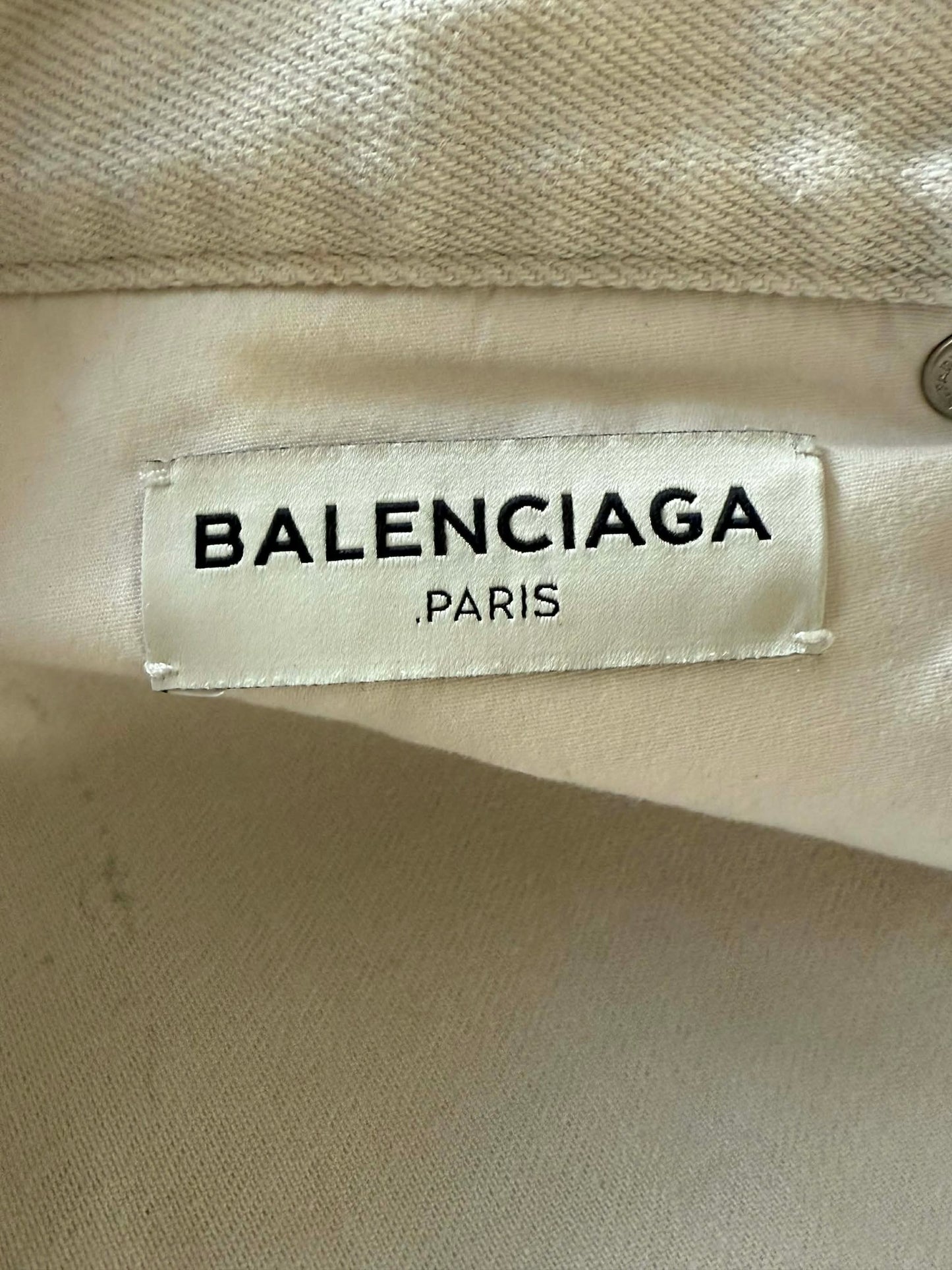 Balenciaga FW14 Cracked Paint Denim Pants