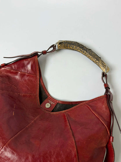 Yves Saint Laurent Red Leather Mombasa Hobo Bag