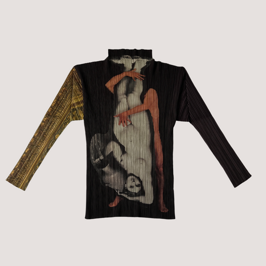 Rare 1997 Issey Miyake Guest Artist Series No.1 Yasumasa Morimura Pleated Longsleeves Top
