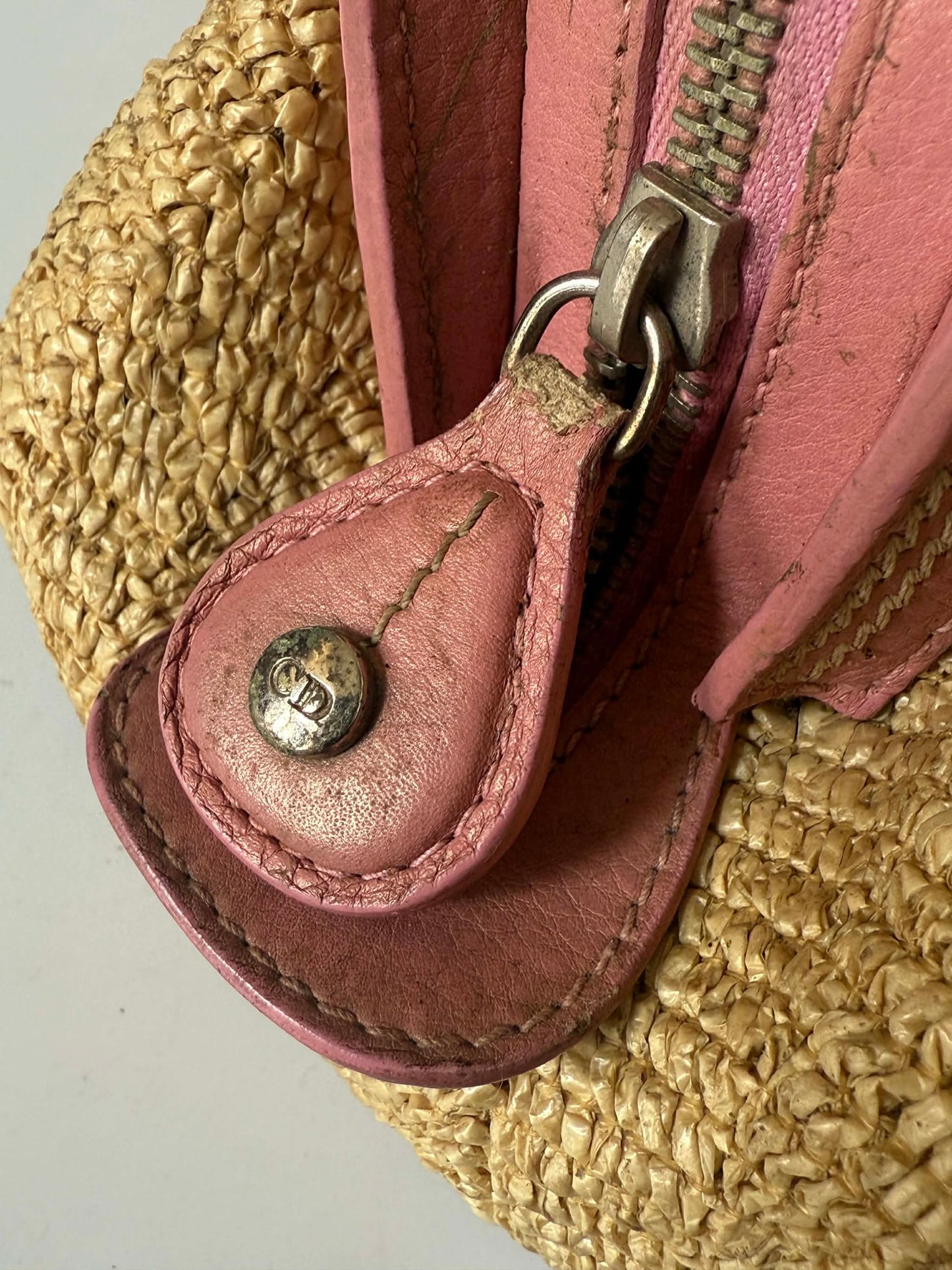 Christian Dior by John Galliano Floral Straw Raffia Handbag