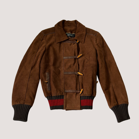 Gucci by Tom Ford Suede Bamboo Closure Jacket