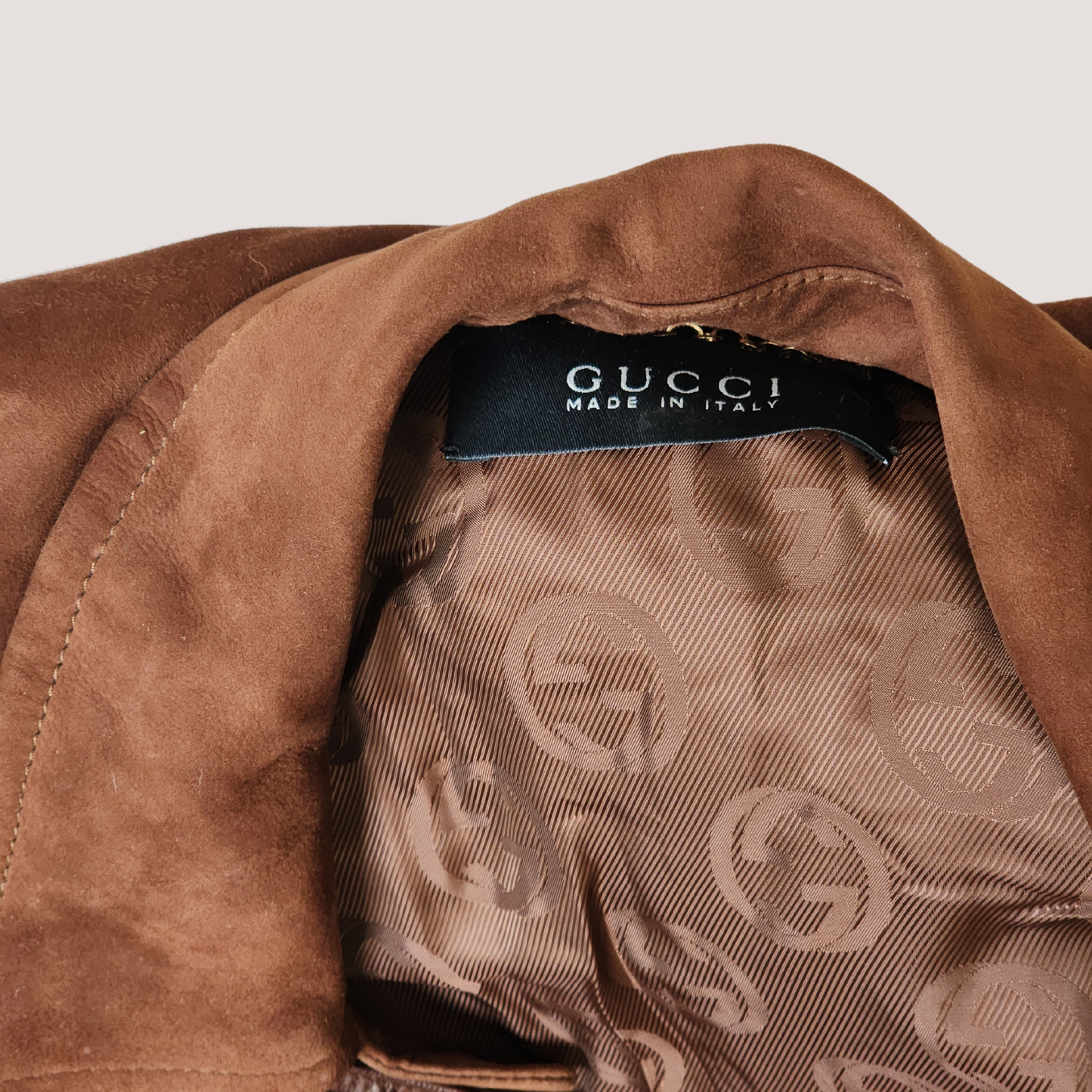 Gucci by Tom Ford Suede Bamboo Closure Jacket