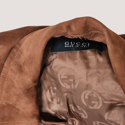 Gucci by Tom Ford Suede Bamboo Closure Jacket