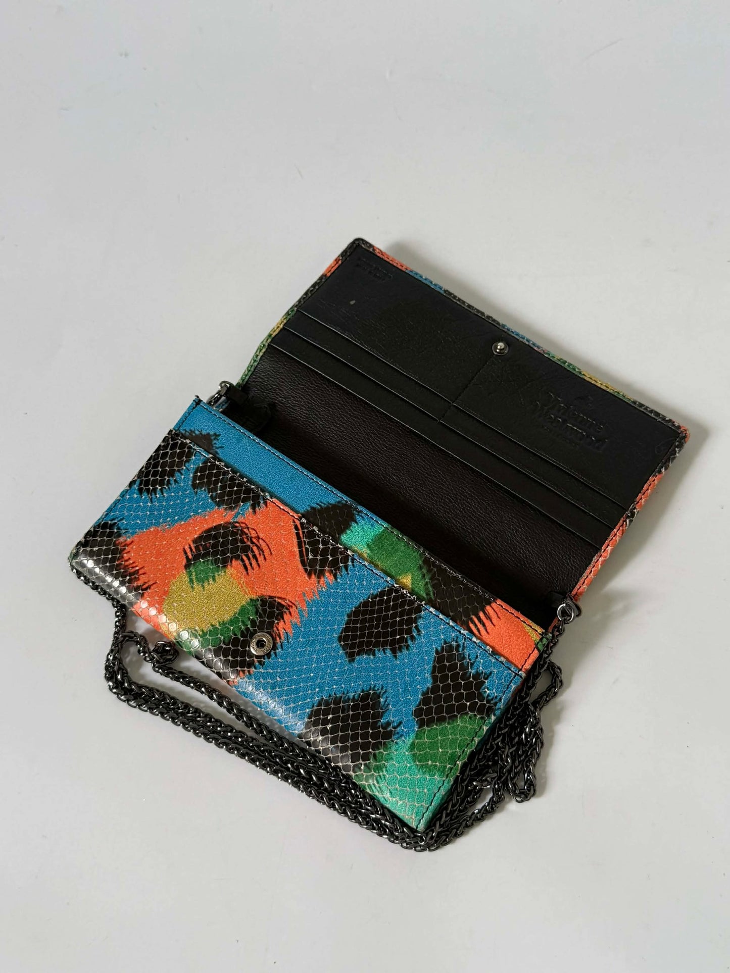 Vivienne Westwood Multicolor Python Skin Chain Shoulder Bag