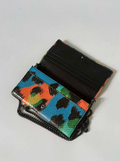 Vivienne Westwood Multicolor Python Skin Chain Shoulder Bag