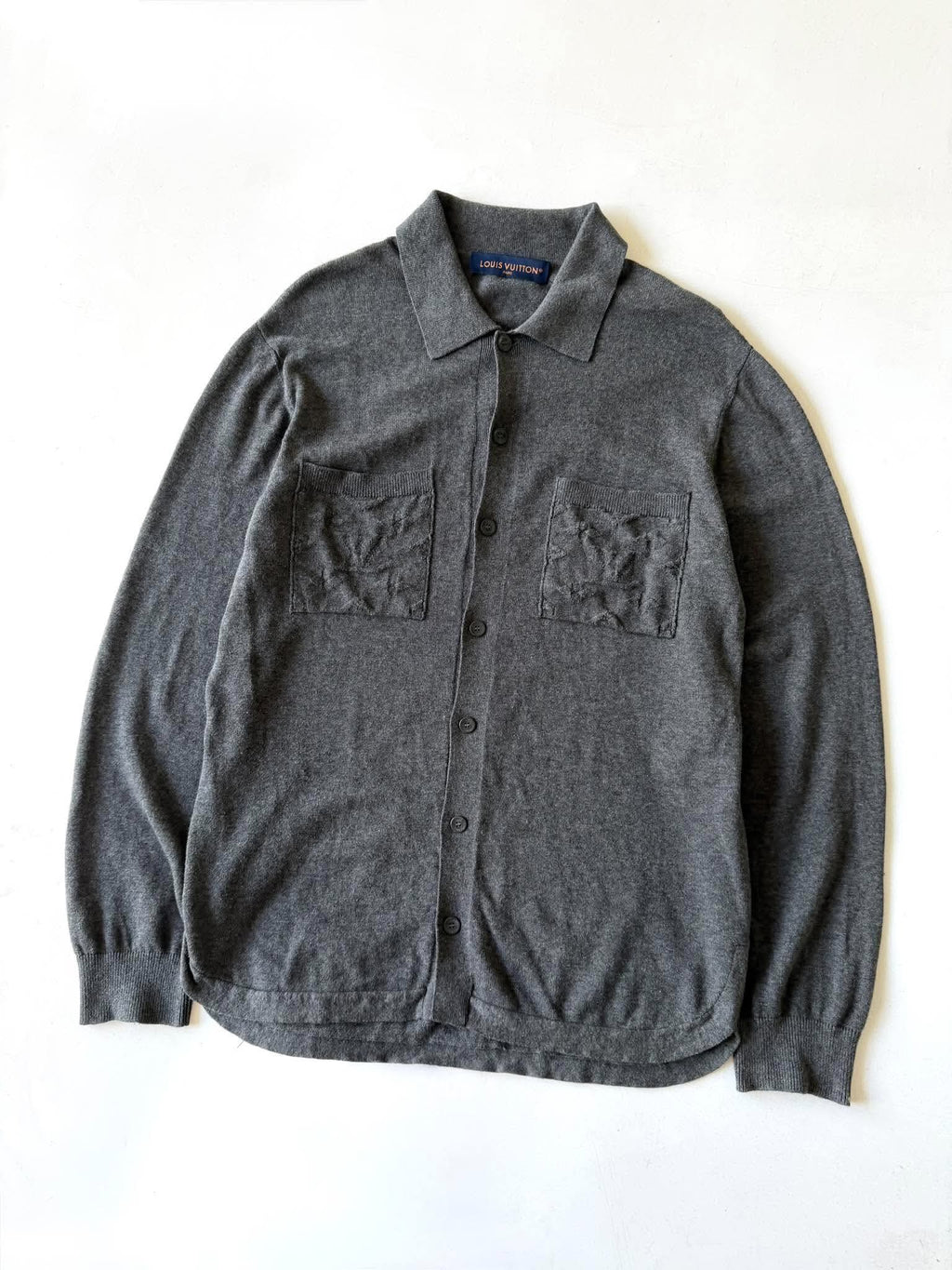 Louis Vuitton Gray Oversized Cotton Knit Shirt