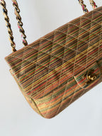 Chanel Metallic Sheepskin Thin Striped Small Single Flap