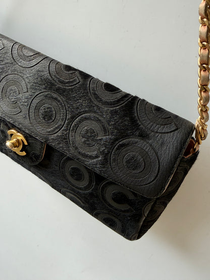 Vintage Chanel Ponyhair Coco East West Flap