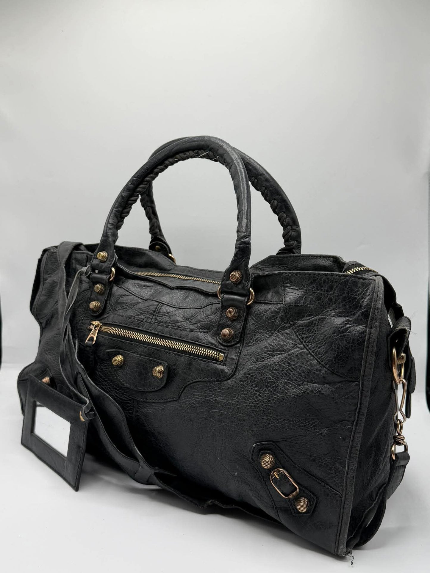 2000’s Balenciaga Black Giant 12 Rose Gold Work Bag