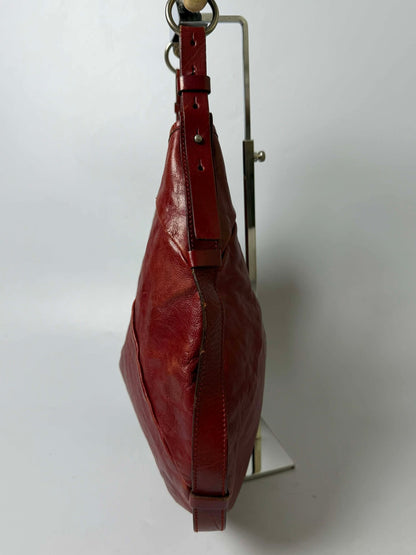 Yves Saint Laurent Red Leather Mombasa Hobo Bag