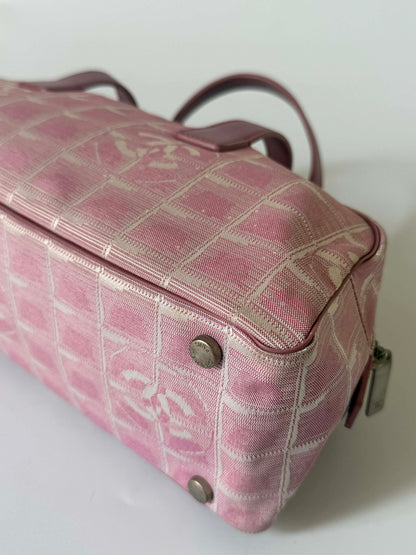 Chanel New Travel Line Pink Nylon Bowler Bag