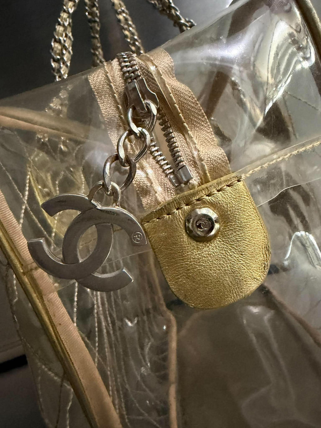 Chanel 1991 VIntage Timeless Naked Clear Transparent Tote