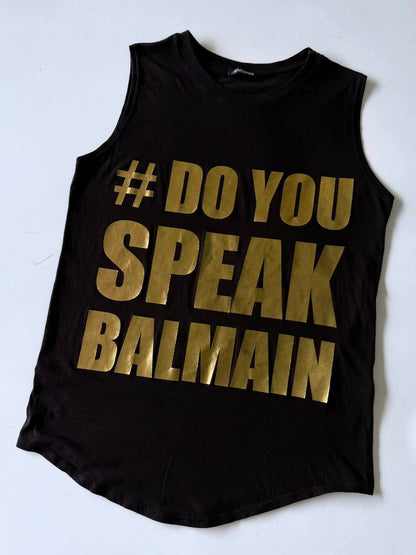 Balmain S/S 2015 "#Do You Speak Balmain" Tank Top