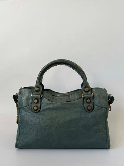 2000's Balenciaga Dark Green Giant 21 City Bag