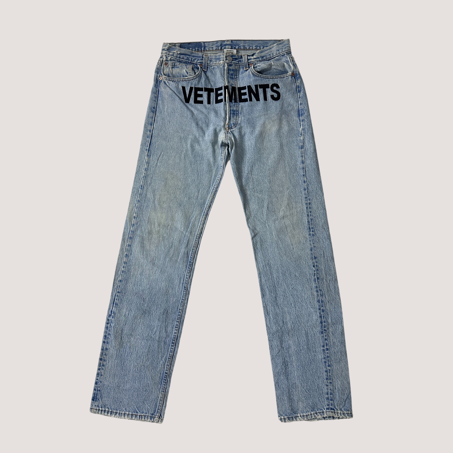 Vetements X Levis Script Denim Jeans