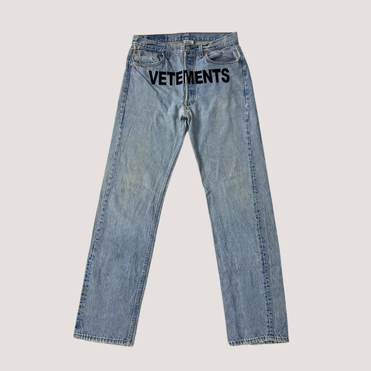 Vetements X Levis Script Denim Jeans