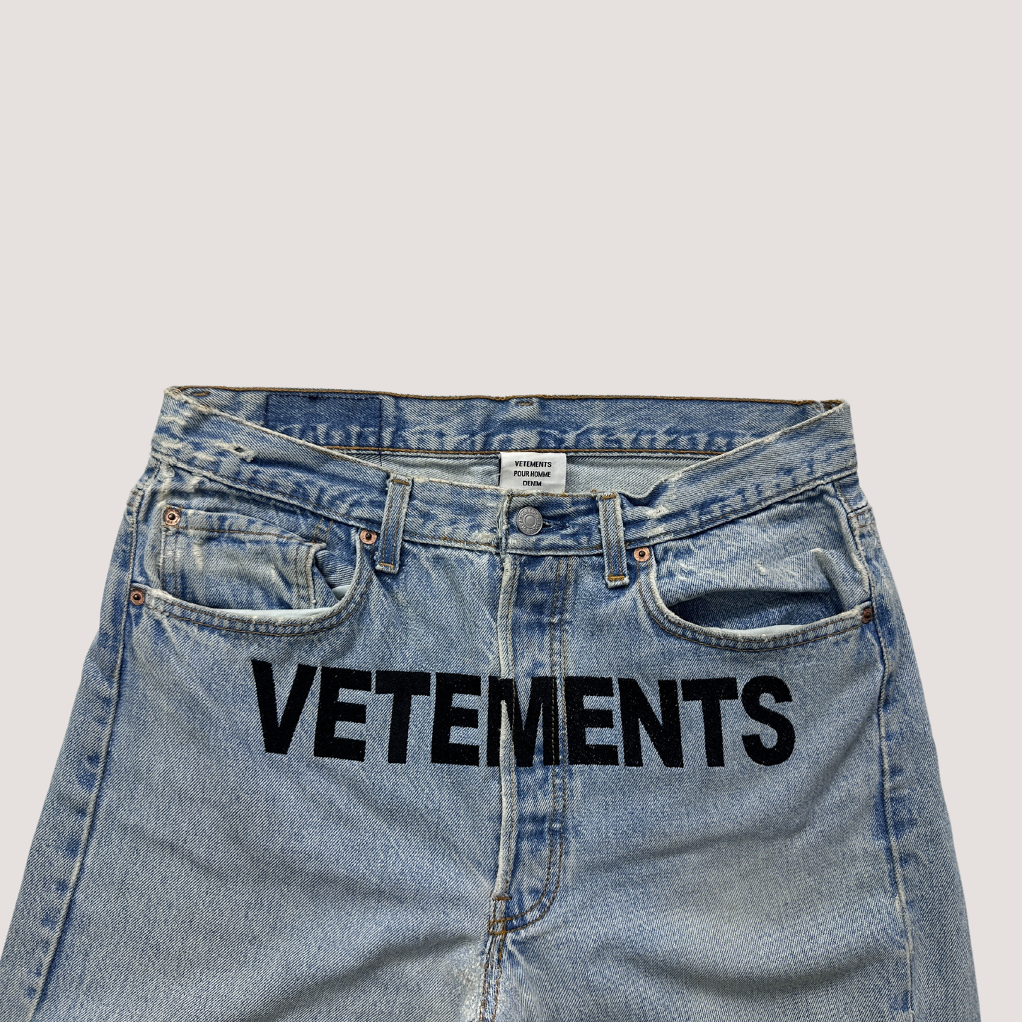 Vetements X Levis Script Denim Jeans